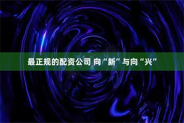 最正规的配资公司 向“新”与向“兴”